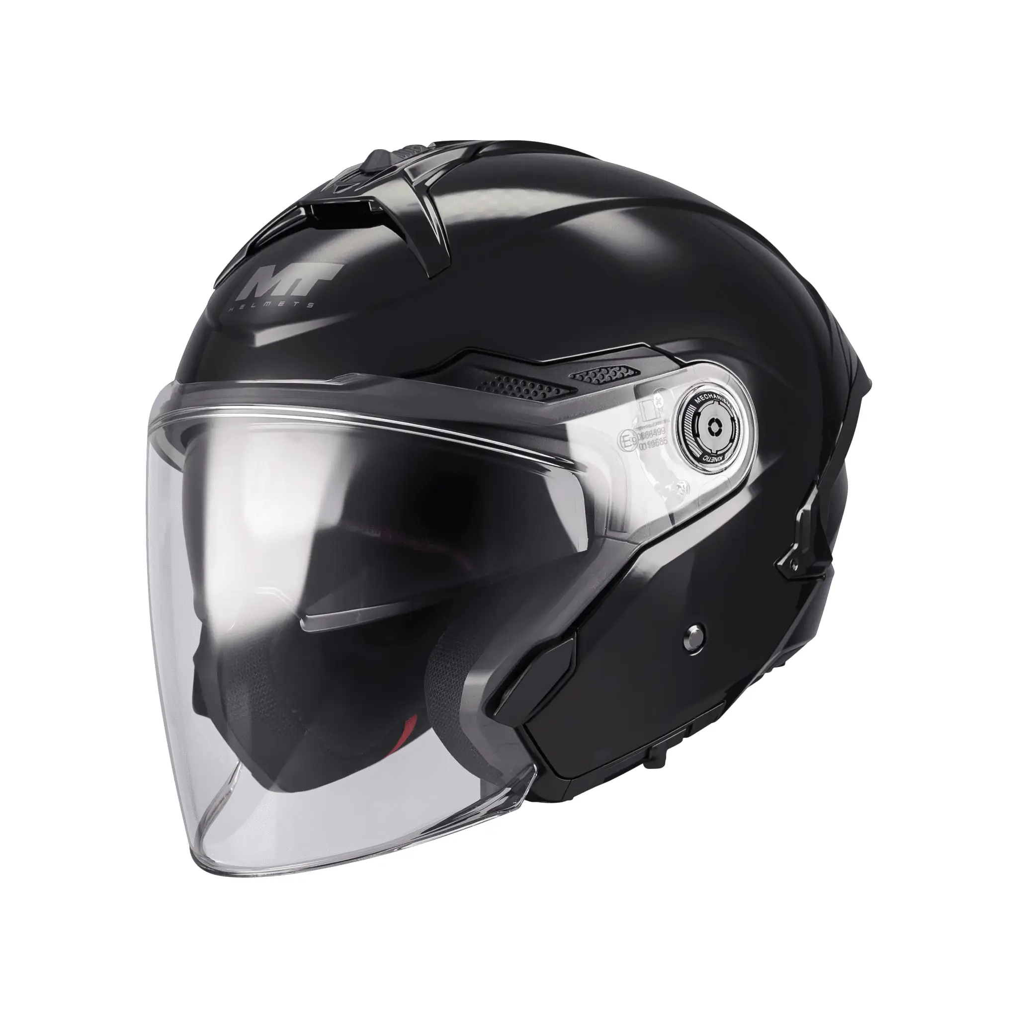 Casca open face motociclete MT Cosmo SV Pure A1 negru lucios (ochelari soare integrati) – tip viziera: MT-V-37 XS (53/54cm)