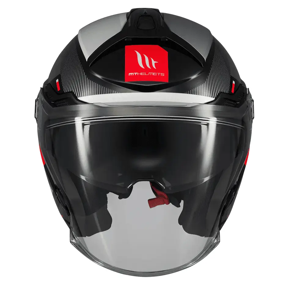 Casca open face motociclete MT Cosmo SV Silence B2 negru/gri lucios (ochelari soare integrati) – tip viziera: MT-V-37 L (59/60cm)