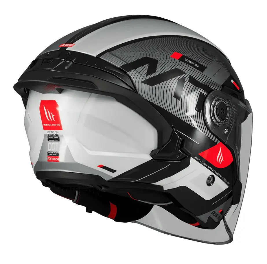 Casca open face motociclete MT Cosmo SV Silence B2 negru/gri lucios (ochelari soare integrati) – tip viziera: MT-V-37 L (59/60cm)