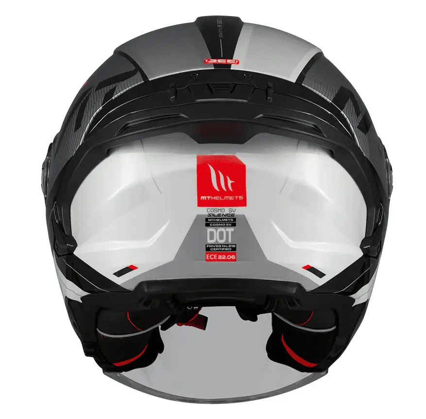 Casca open face motociclete MT Cosmo SV Silence B2 negru/gri lucios (ochelari soare integrati) – tip viziera: MT-V-37 L (59/60cm)