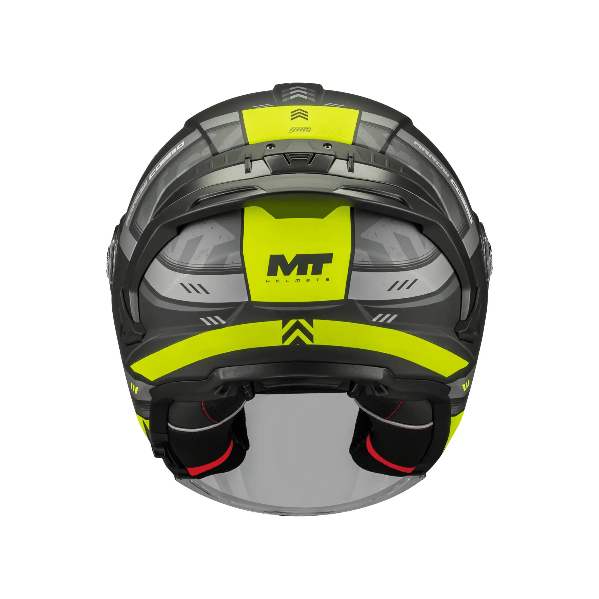 Casca open face motociclete MT Cosmo SV Arrow B3 galben fluor mat (ochelari soare integrati) – tip viziera: MT-V-37 L (59/60cm)