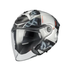 Casca open face motociclete MT Cosmo SV Arrow C2 gri lucios (ochelari soare integrati) – tip viziera: MT-V-37 M (57/58cm)