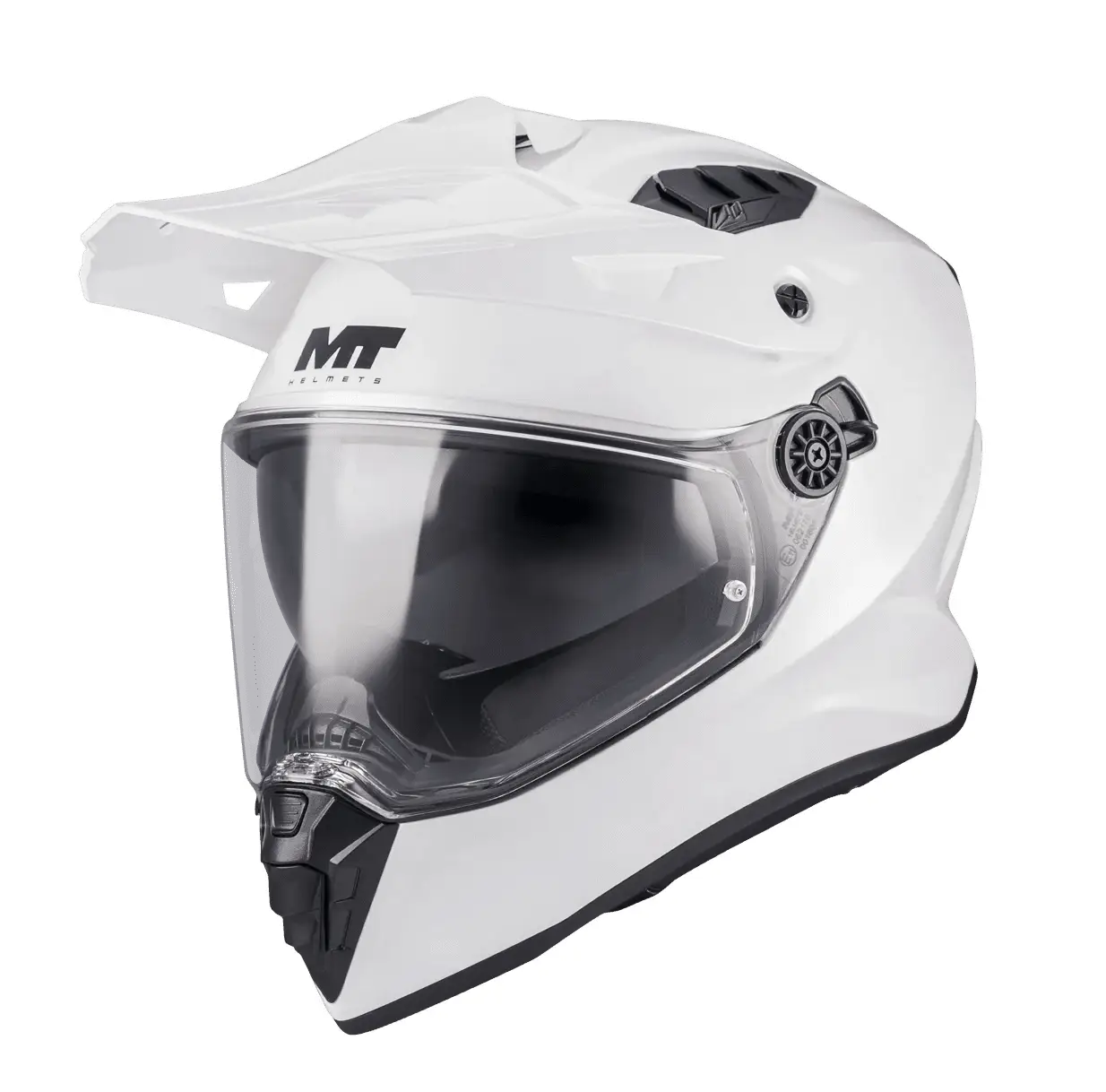 Casca touring/adventure MT model Track SV Pure A0 alb lucios – tip viziera: HS 12 XS (53/54cm)