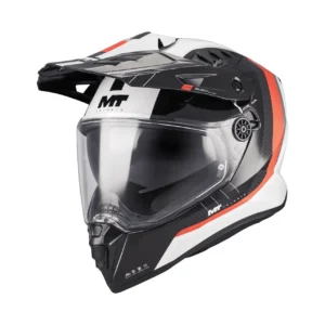 Casca touring/adventure MT model Track SV Nomad A15 negru/alb/rosu lucios – tip viziera: HS 12 XXL (63/64cm)