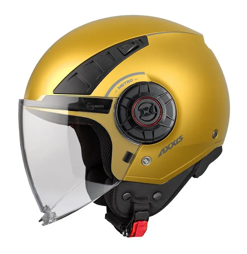 Casca Axxis model Metro S A3 galben mat (open face) – omologare noua ECE 22.06 – tip viziera: MT-V-26B XL (61/62cm)