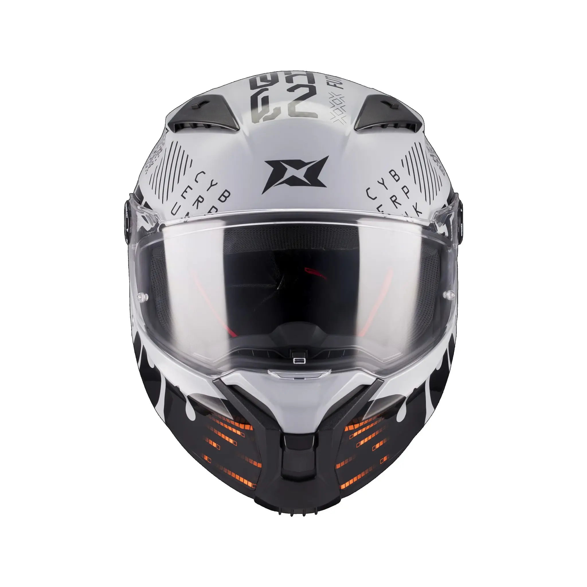 Casca integrala Axxis Fenix Cyberpunk C4 alb lucios – tip viziera: MT-V-31B – DKS429 XL (61/62cm)