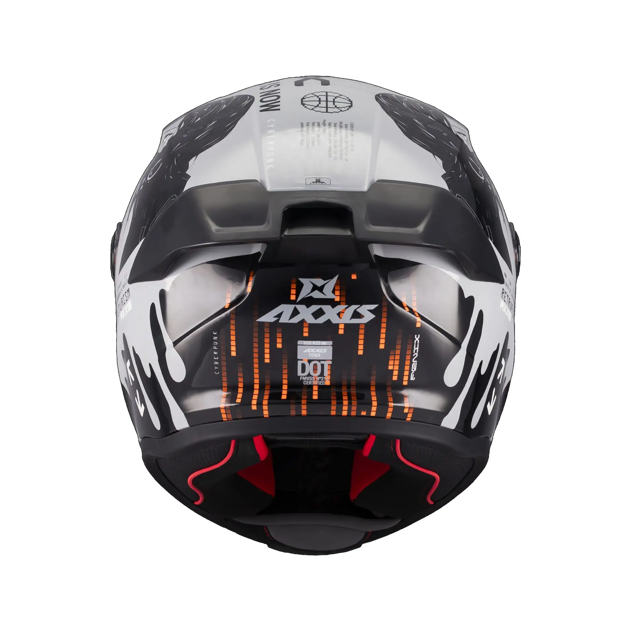Casca integrala Axxis Fenix Cyberpunk C4 alb lucios – tip viziera: MT-V-31B – DKS429 XL (61/62cm)