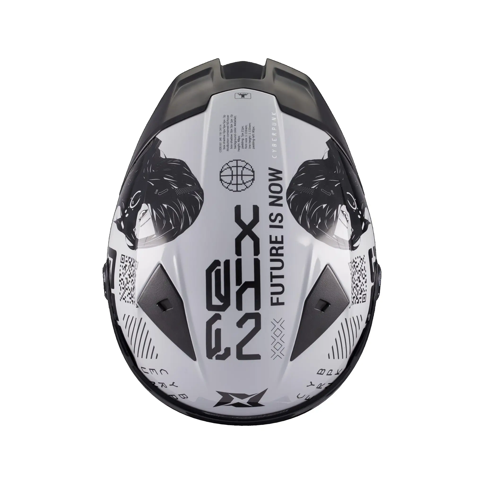Casca integrala Axxis Fenix Cyberpunk C4 alb lucios – tip viziera: MT-V-31B – DKS429 M (57/58cm)