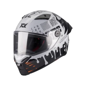 Casca integrala Axxis Fenix Cyberpunk C4 alb lucios – tip viziera: MT-V-31B – DKS429 XL (61/62cm)