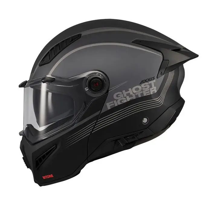 Casca modulabila (flip-up) Axxis GhostFighter SV Bitone C12 gri mat (ochelari soare integrati) Pinlock Ready – tip viziera: MT-V-36 XXL (63/64cm)