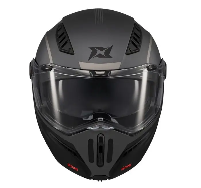 Casca modulabila (flip-up) Axxis GhostFighter SV Bitone C12 gri mat (ochelari soare integrati) Pinlock Ready – tip viziera: MT-V-36 XXL (63/64cm)