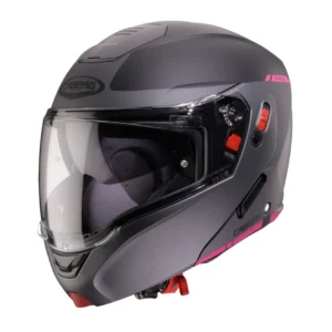 Casca modulabila (flip-up) Caberg model Horus X Ray L9 negru/gri/fuchsia (roz) mat Pinlock ready – lentila Pinlock inclusa S (55/56cm)