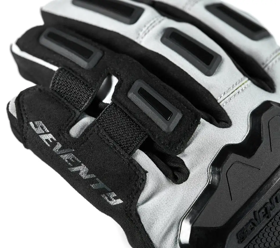 Manusi barbati Touring/Adventure iarna Seventy model SD-T13 Aspen Light gri/galben fluor - WinterTex, M (8 cm)