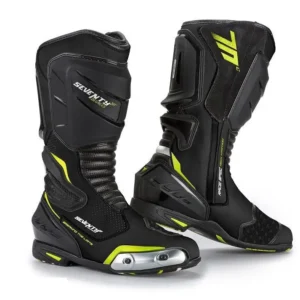 Ghete (cizme) moto Racing Unisex Seventy model SD-BR1 culoare: negru/galben fluor 44