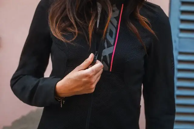 Geaca (jacheta) motociclete femei Roadster Ixon vara model Ostro LS culoare: negru/roz XXL