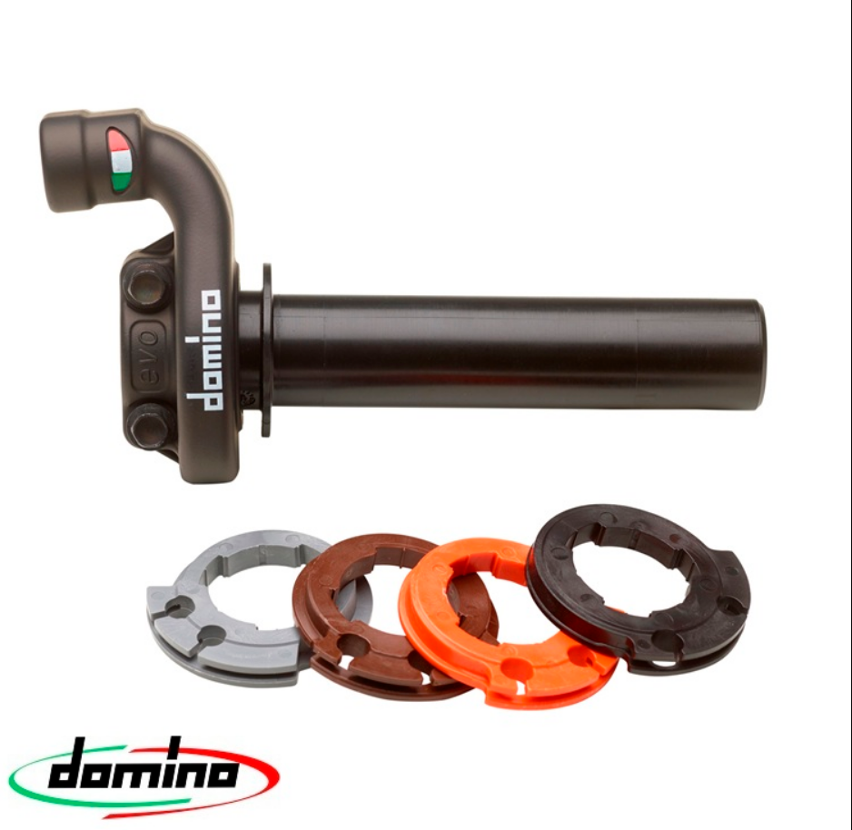 Maneta dreapta (comanda acceleratie) model Off road - motociclete KTM - cursa maxima: 43 mm (Domino)
