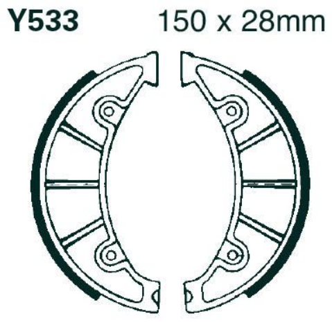 Set saboti frana (ferodo) spate EBC Y533 - Yamaha Xenter - XC Cygnus (04-16) - YW BWS (10-15) 4T LC 125-150cc