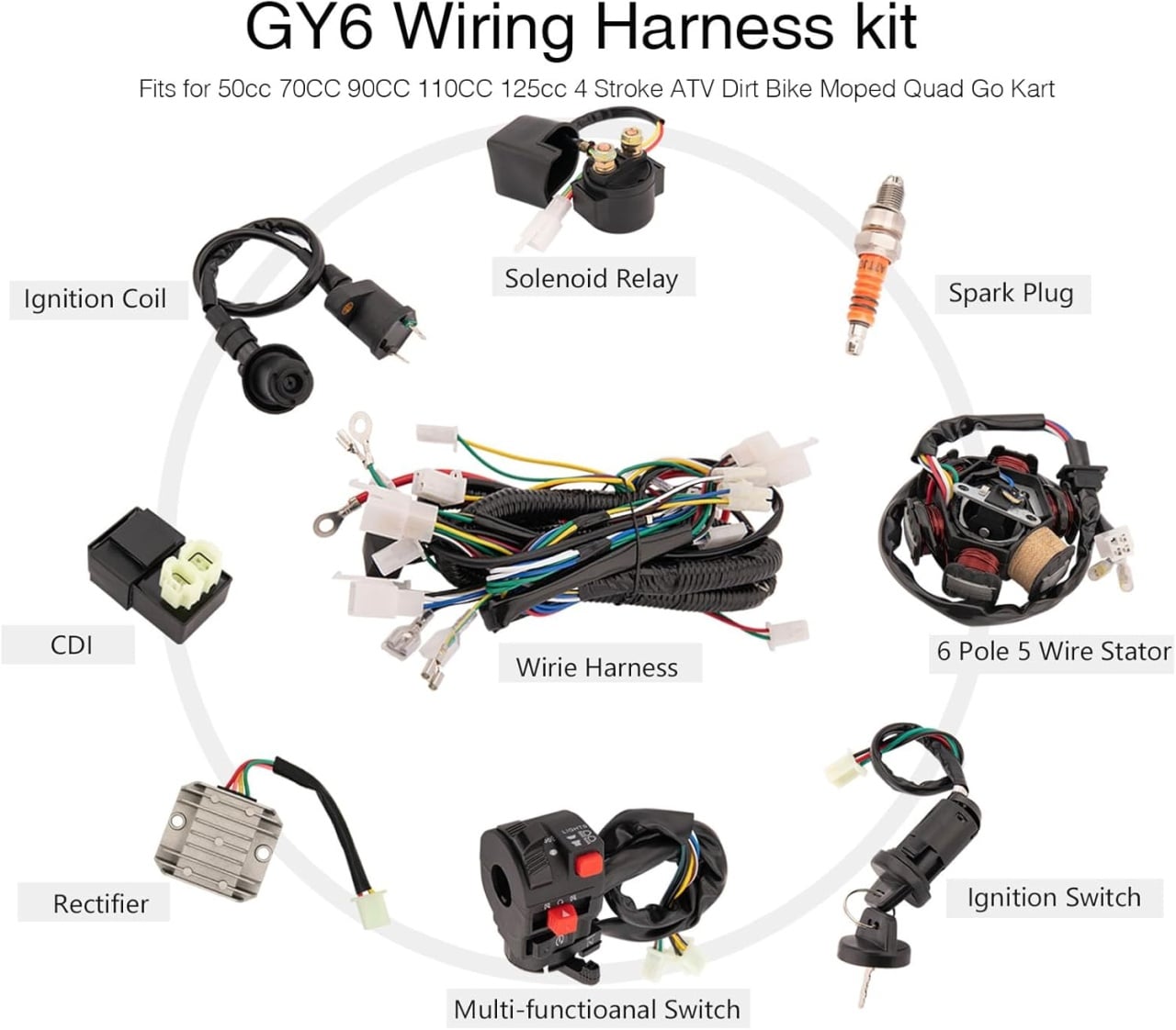 Instalatie electrica scuter GY6 50cc (9 in 1)