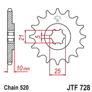 Pinion fata 15 dinti pas lant 520 - Cagiva T4E - T4R 350-500 (87-91) - Canyon 500-600 (96-01)