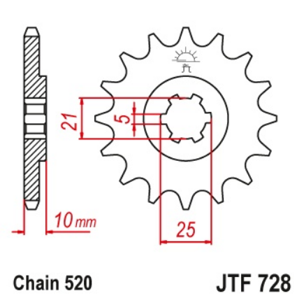 Pinion fata 15 dinti pas lant 520 - Cagiva T4E - T4R 350-500 (87-91) - Canyon 500-600 (96-01)