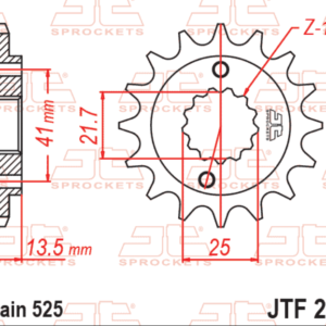 Pinion fata 15 dinti pas lant 525 - Honda 600 VT 600 C Shadow (88-00) - XL 600-650-700 V Transalp (89-01)