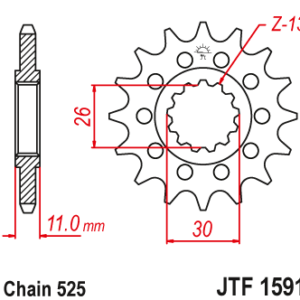 Pinion fata 16 dinti pas lant 525 - Yamaha FZ-07 - MT-07 - Tracer 7 - XSR - XTZ 700 Tenere - MT-09 - XSR - Tracer 900 - MT-10 - YZF-R1 1000cc