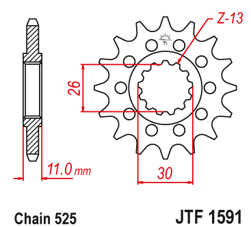 Pinion fata 16 dinti pas lant 525 - Yamaha FZ-07 - MT-07 - Tracer 7 - XSR - XTZ 700 Tenere - MT-09 - XSR - Tracer 900 - MT-10 - YZF-R1 1000cc