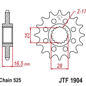 Pinion fata 17 dinti pas lant 525 - KTM Adventure - Super Adventure 950-1290 - Supermoto 950-990 - Super Adventure 1290