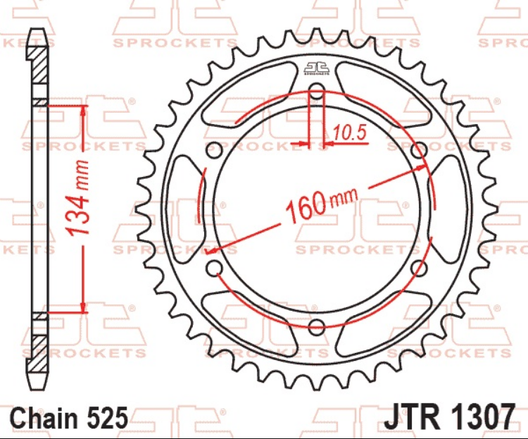 Pinion spate 43 dinti pas lant 525 - Honda CBR 600 F (01-07) - CBR 600 RR (03-16) - CBR 600 RRA Sport (09-16) 4T LC 600cc