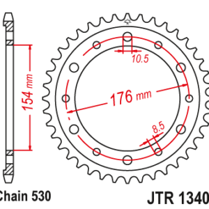 Pinion spate 43 dinti pas lant 530 - Honda VRR 750 F (90-97) - VFR 800 (90-13) - CB 1000 R (08-16)