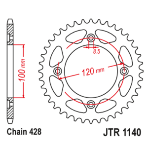 Pinion spate 63 dinti pas lant 428 - Beta RE 125 (08-16) - RR 125 Enduro (11-24) - RR 125 Motard (07-20) 4T 125cc