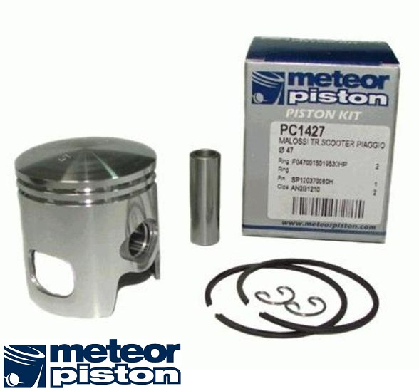 Piston Aprilia (mot Piaggio) - Derbi (mot Piaggio) - Gilera - Piaggio - Vespa - pentru kiturile Malossi - 2T 80cc D47.40 bolt 12