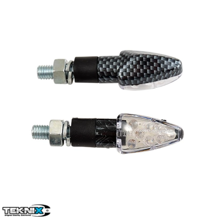 Set semnalizari LED tip "Mini Winker" tip carbon - E-Mark (omologate)