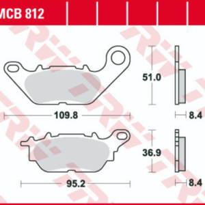 Set placute frana fata TRW MCB812 - Voge SR1 125 (23-25) - Yamaha GPD 125-155 NMax (15-24) - MWS 125 Tricity (17-26) - YBR 125 (07-16)