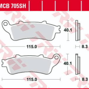 Set placute frana spate TRW MCB705SH - Honda NT 650-700 Deauville - VFR 800 - CBR 1100 Super Blackbird - VTX 1800