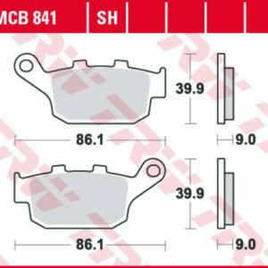 Set placute frana spate TRW MCB841 - Honda CB 500 F - CB 500 X - CTX 700 ABS - NC 700 - NC 700 Integra - X-ADV 750