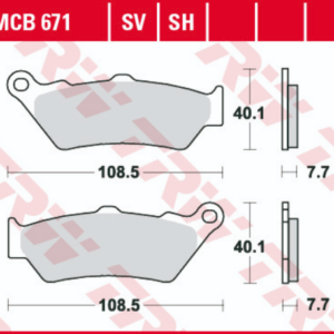 Set placute frana TRW MCB671SH - Aprilia ETV - Pegaso - BMW C1 - F650 - Ducati Monster - Honda CB - NT - Yamaha DT125 - XT660