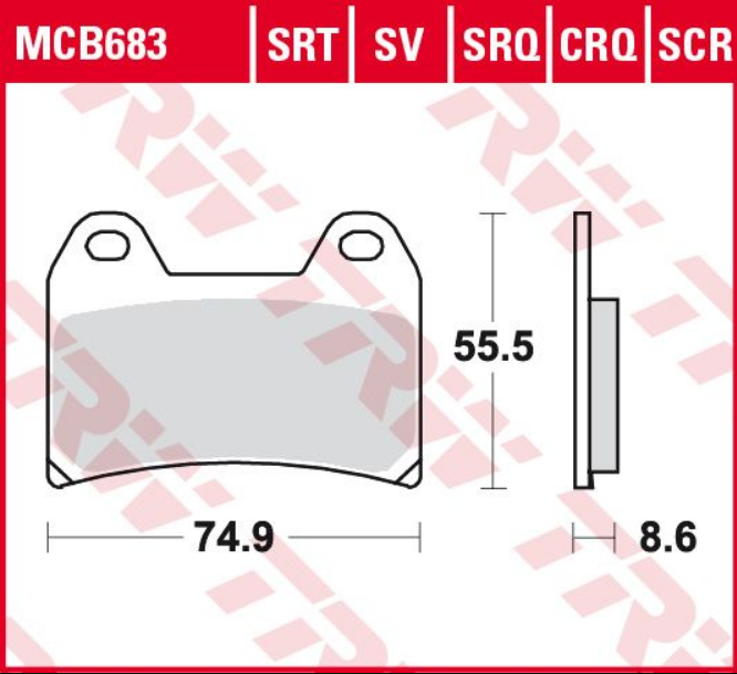 Set placute frana TRW MCB683SV - Aprilia RS 250 - RSV 1100 - Ducati Monster - Husqvarna LT - KTM LC4 - Yamaha XT 660