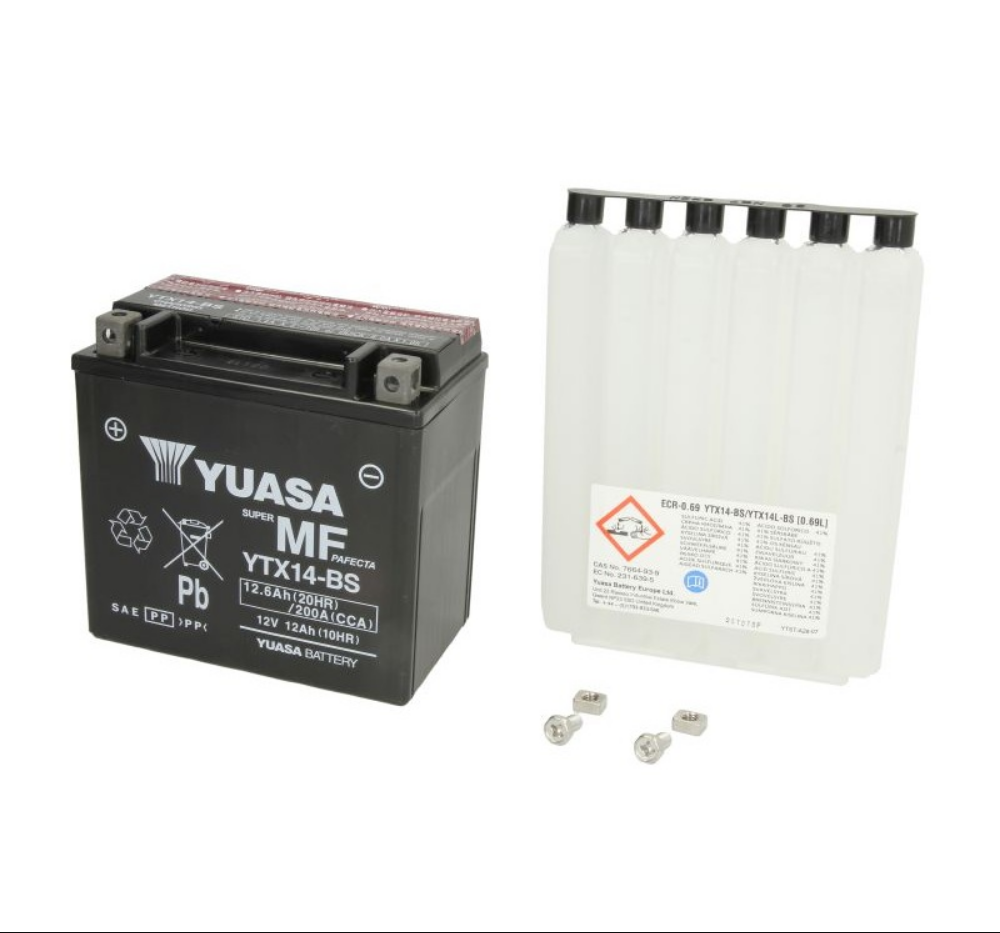 Baterie moto 12V 12Ah (YTX14-BS) AGM fara mentenanta (sigilata) Yuasa