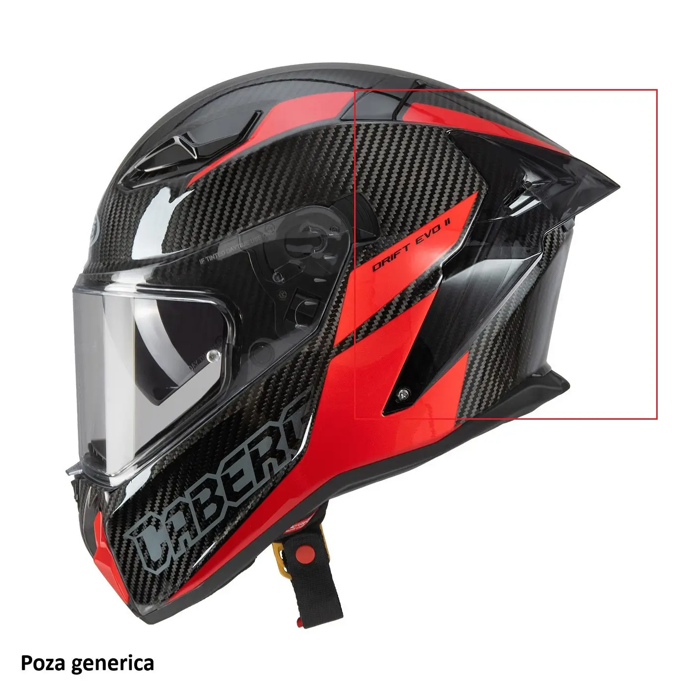 Spoiler casca integrala Caberg model Drift Evo II Carbon MSPORT S3 – culoare: fumuriu (compatibil cu marimile L-XXL)