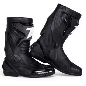 Ghete (cizme) moto Racing Unisex Seventy model SD-BR26 Alpha culoare: negru/alb 39