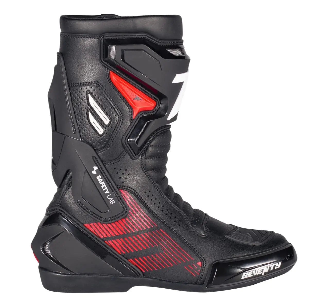 Ghete (cizme) moto Racing Unisex Seventy model SD-BR26 Alpha culoare: negru/rosu/alb 39