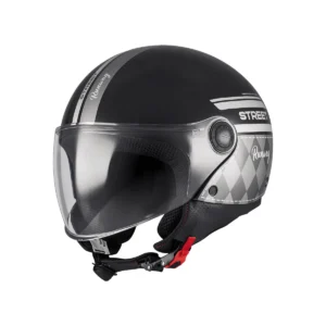 Casca open face motociclete MT Street S Runway B2 negru/gri lucios – omologare noua ECE 22.06 – tip viziera: MT-V-15B L (59/60cm)