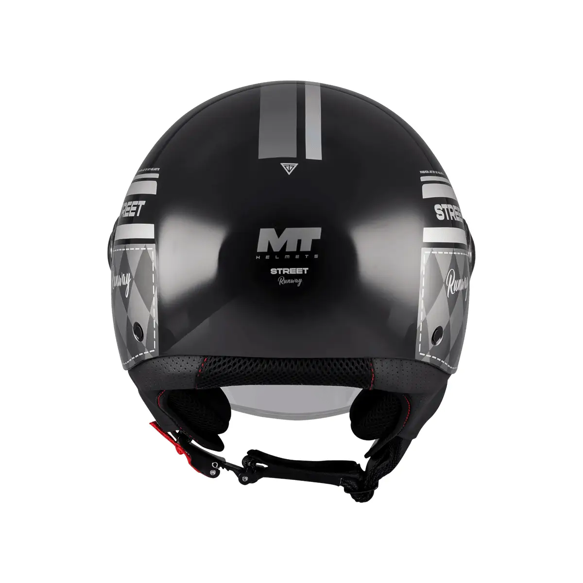 Casca open face motociclete MT Street S Runway B2 negru/gri lucios – omologare noua ECE 22.06 – tip viziera: MT-V-15B M (57/58cm)