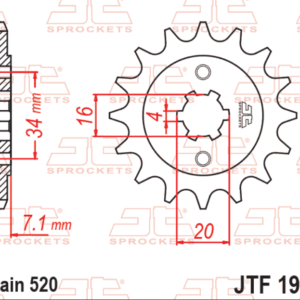 Pinion fata 12 dinti pas lant 520 - Husqvarna Svartpilen - Vitpilen 125 (21-26) - KTM Duke - RC - SMC (11-26) 4T LC 125-200cc