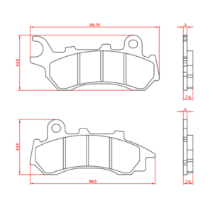 Set placute frana fata Honda SH 125 ANC Mode CBS (19-20) - SH 125 FSH Mode CBS (21-24) 4T LC 125cc (RMS)