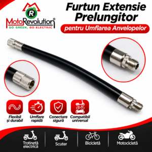 Furtun extensie prelungitor pentru umflarea anvelopelor scuter, bicicleta, trotineta electrică - CAMPANIE